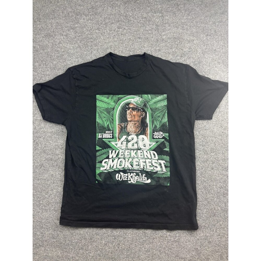 Wiz Khalifa 420 Weekend Smokefest Shirt Mens Medium Black Concert Tour‎ Rap 2024